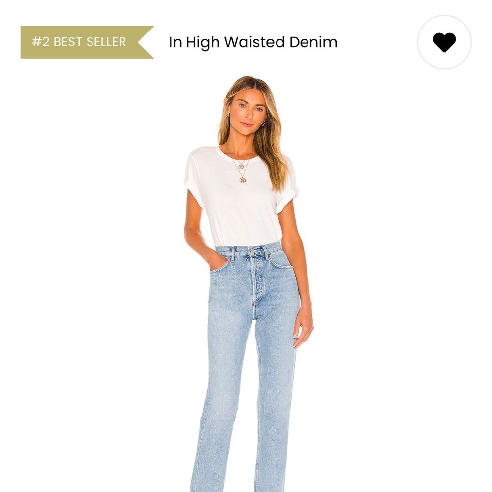 Agolde High Rise denim Blue Jeans with Straight Leg